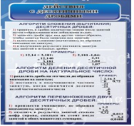 Стенд "Действия с десятичными дробями" - «globural.ru» - Тюмень