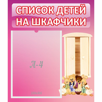 Стенд "Список детей на шкафчики" - «globural.ru» - Тюмень