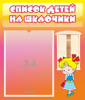 Стенд "Список детей на шкафчики" №6 - «globural.ru» - Тюмень