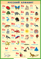 Таблица Русский Алфавит в картинках 1000*1400 винил - «globural.ru» - Тюмень