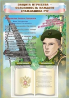 Стенд-уголок "Защита Отечества – обязанность каждого гражданина Российской Федерации" - «globural.ru» - Тюмень